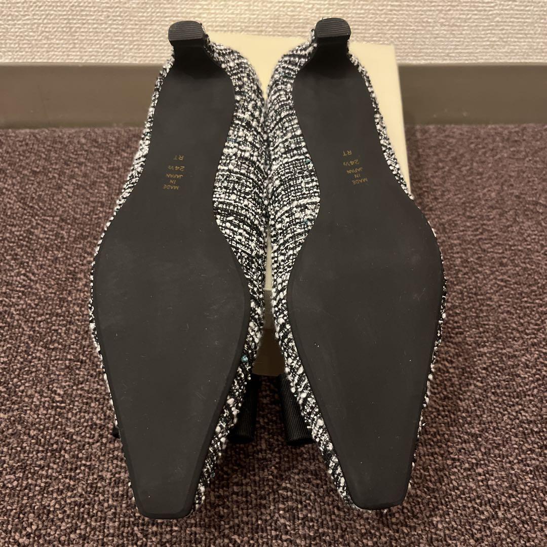 新品同様　ダイアナ　グログランリボン スクエアトゥパンプス　24.5