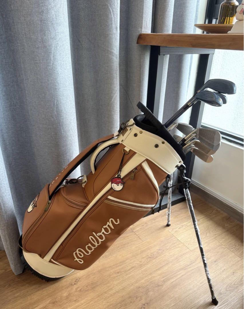 Malbon golf マルボンゴルフ キャディバッグ ゴルフバッグ ブラウン