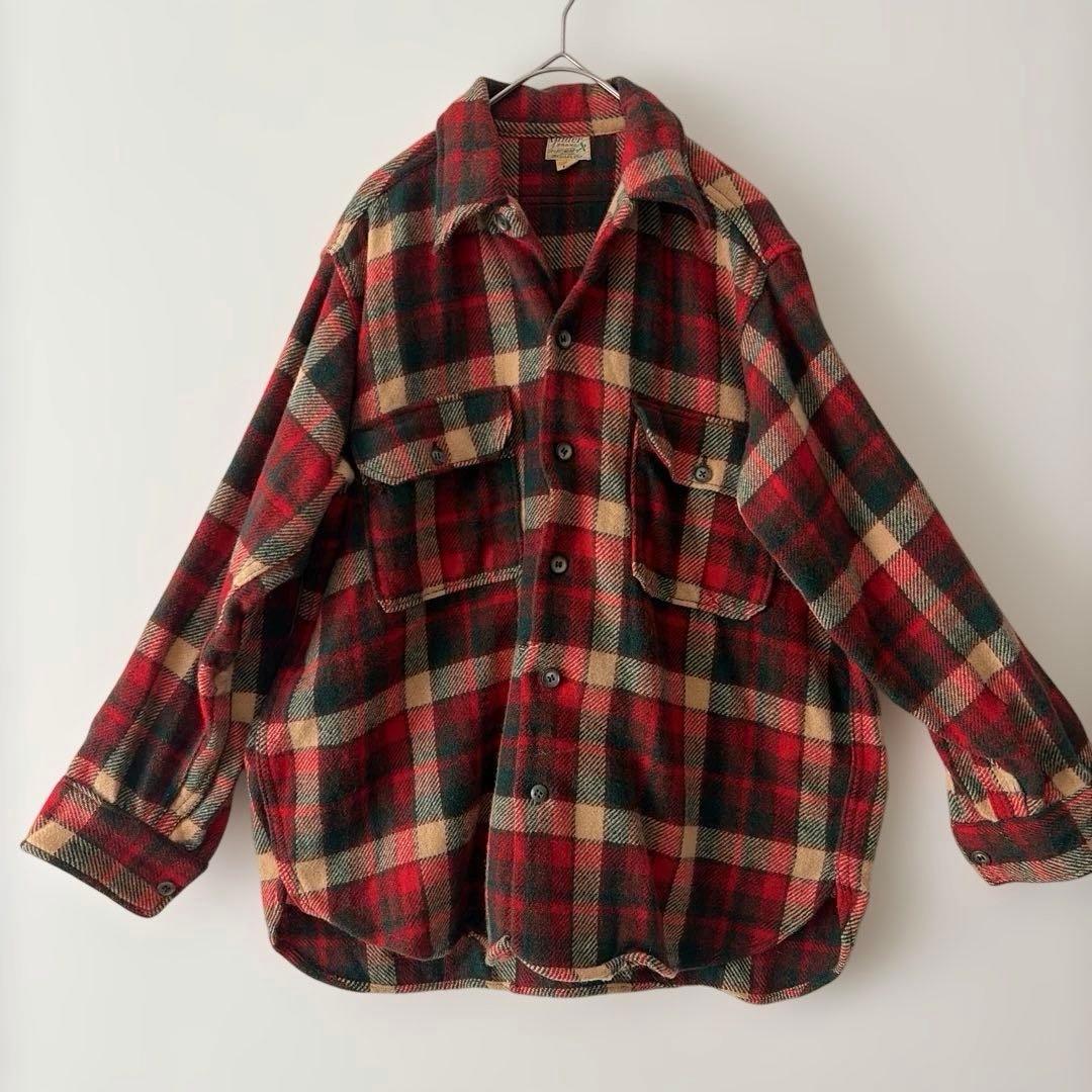VINTAGE ヴィンテージ ウールチェック厚手シャツ SIZE