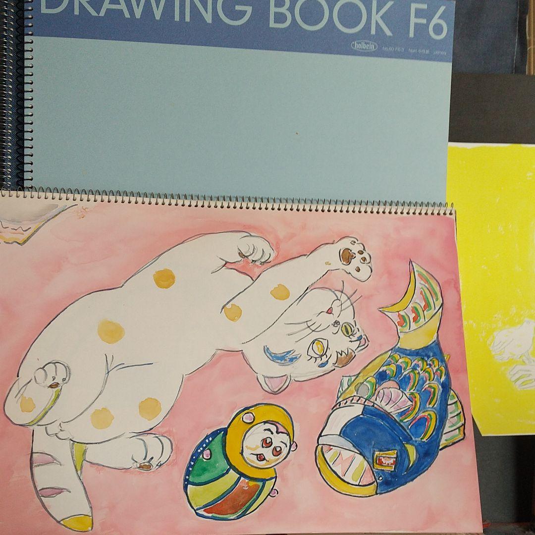 新しい くるるん!、猫さん。の、水彩画。 絵画/タペストリ