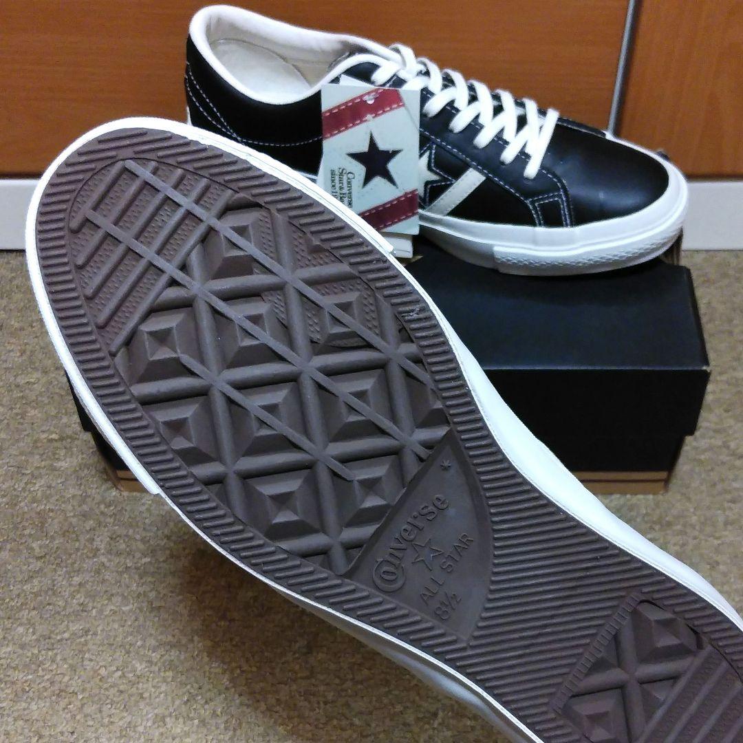 コンバース スター&バーズ 23.5センチ ブラック　レザー ONE STAR CONVERSE STAR&BARS US LEATHER 