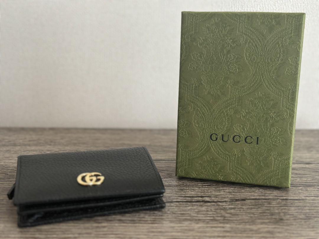 【正規品】GUCCI グリーン 二つ折り財布　GGマーモント　5985587 GUCCI グッチ GGマーモント ダブルGミディアムウォレット 二