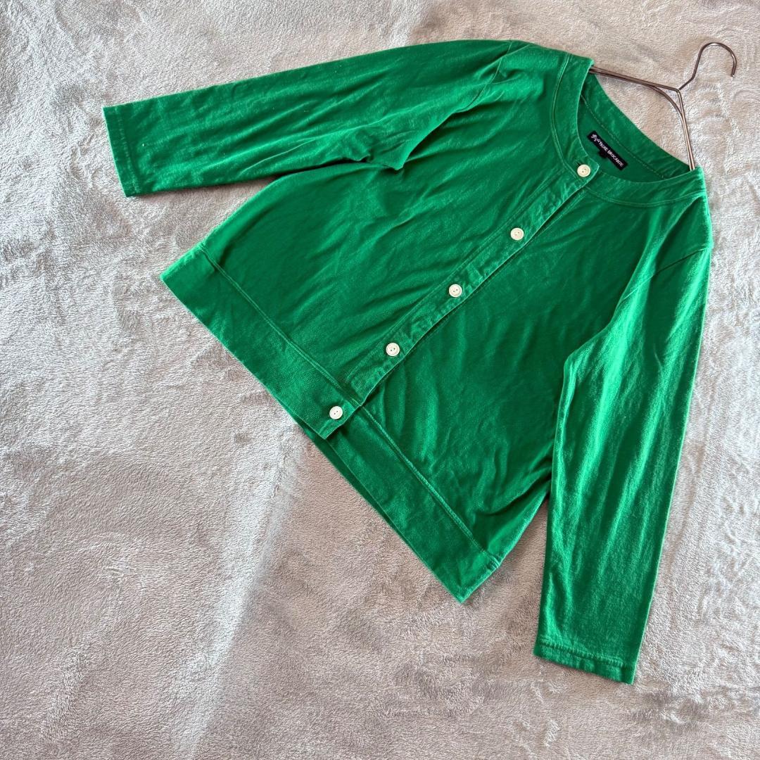 TIGRE BROCANTE ノーカラー カーディガン 長袖 S グリーン 美品