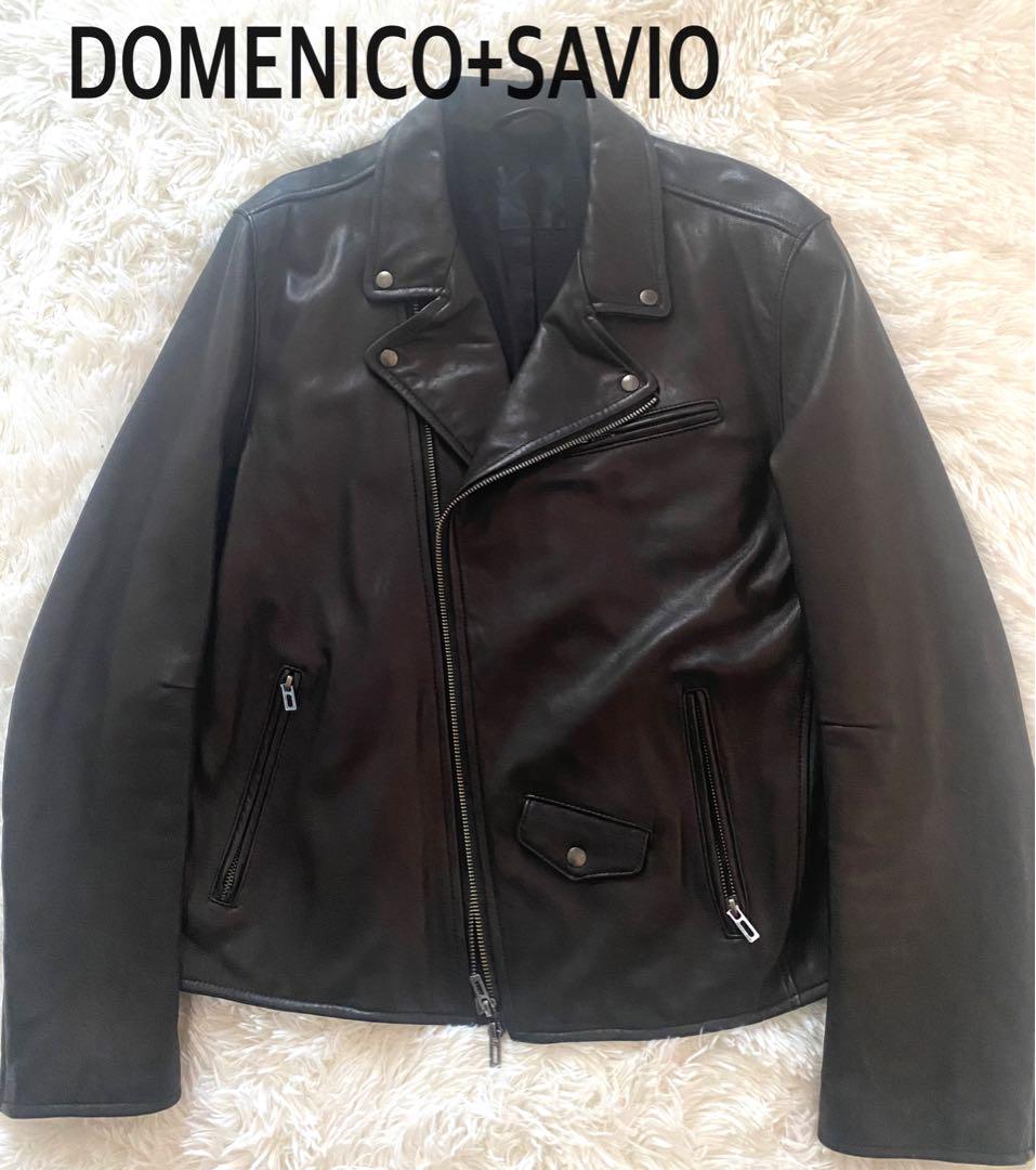 DOMENICO+SAVIOレザー ダブルライダースジャケット 羊革48