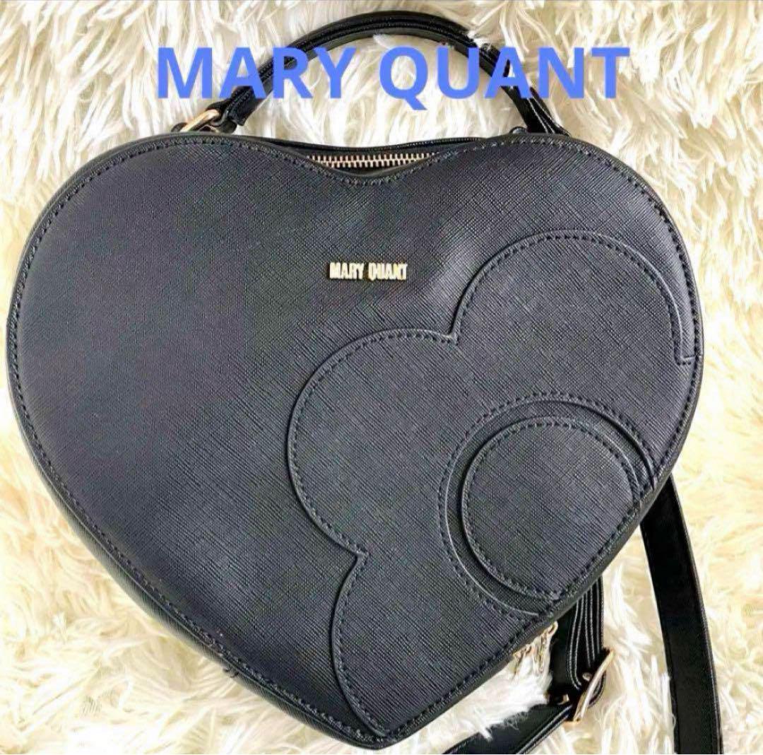 マリークワント MARYQUANT ハート型　ショルダーバッグ ハンドバッグ　黒
