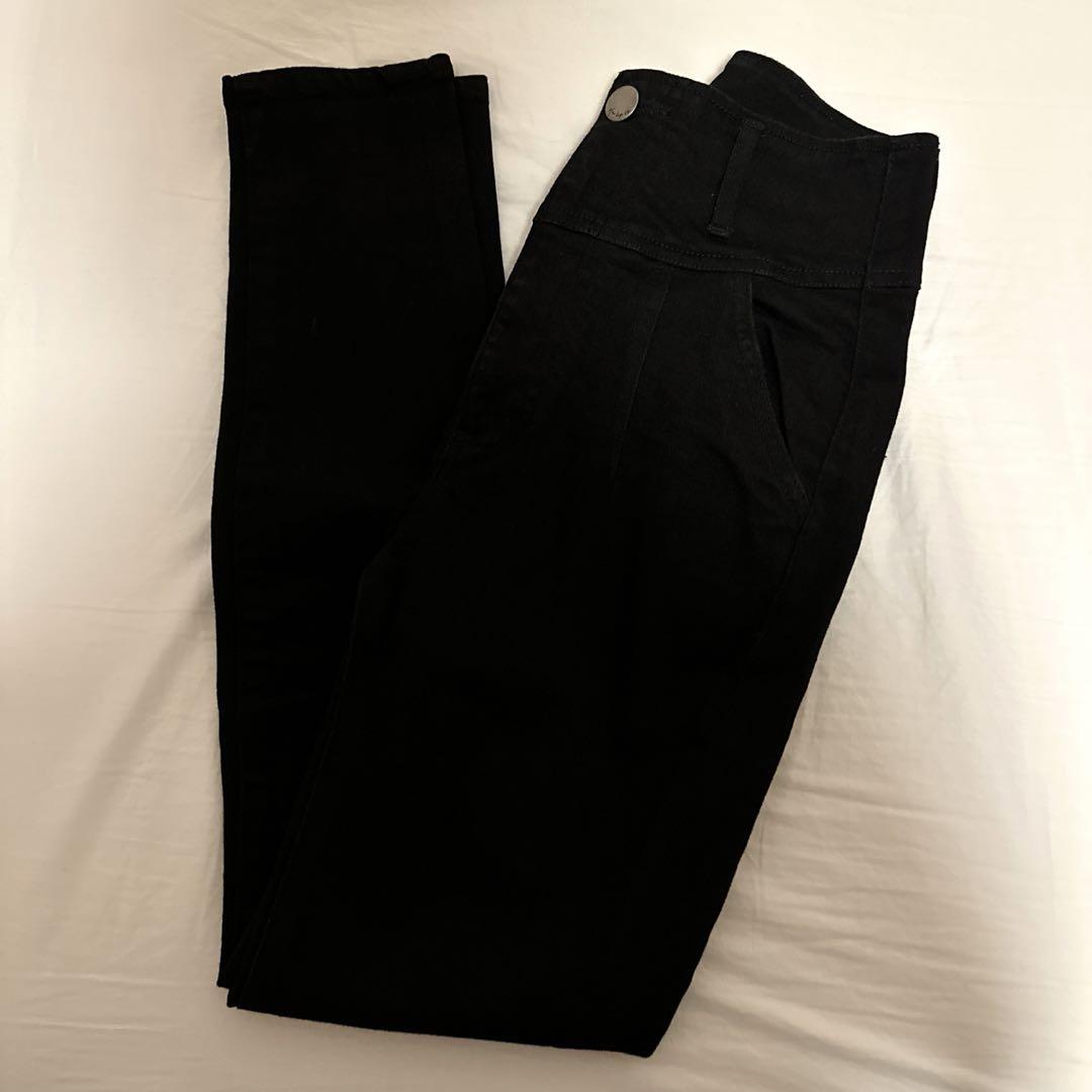 herlipto Paris High Rise Jeans BLACK