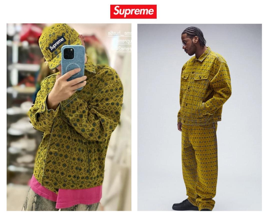 Supreme Flocked Denim Trucker Jacket メンズ