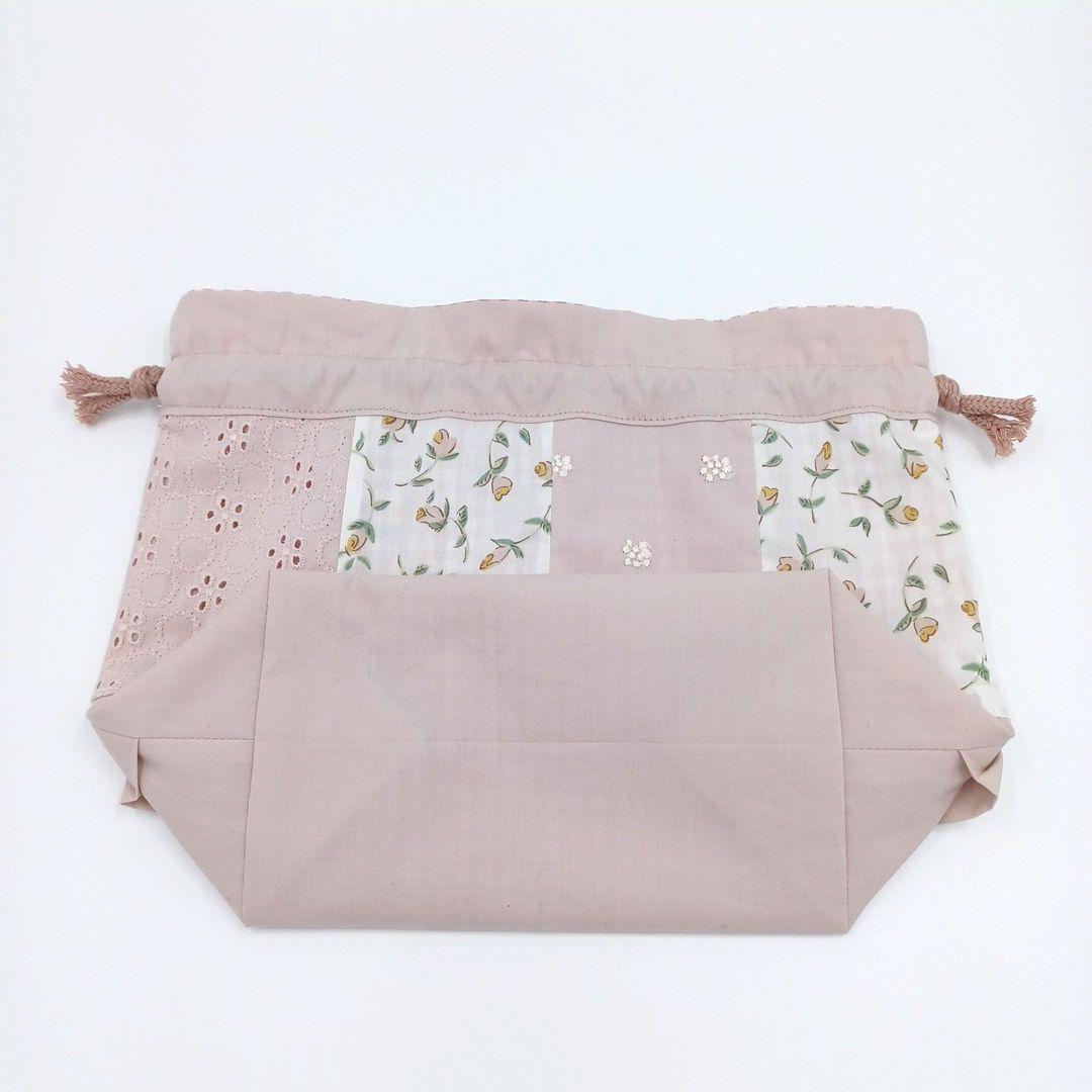 リバティ ハンドメイド お弁当袋 パッチワーク レース フリル