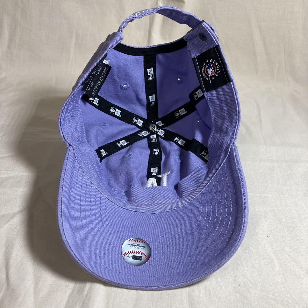 New Era ドジャース キャップ　ロゴ刺繍　 ラベンダー　帽子