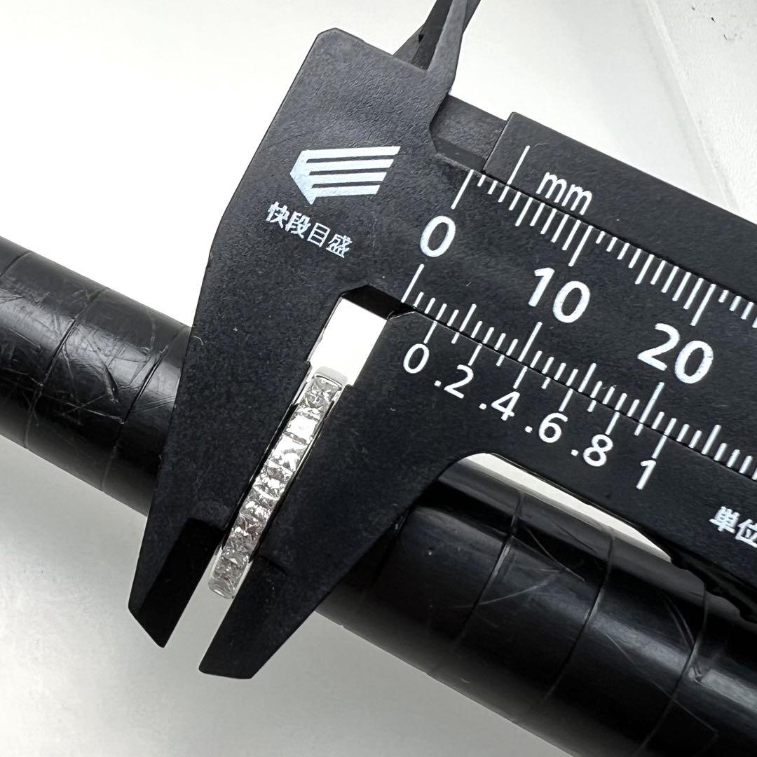K18WG ダイヤ入 リング プリンセスカット 15号