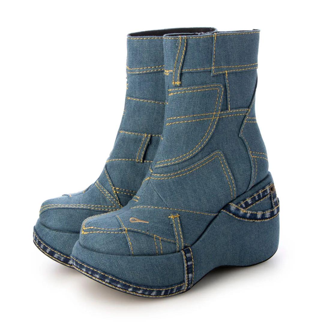 美品 Jeffrey Campbell ジェフリーキャンベル デニムブーツ 36 美品 Jeffrey Campbell ジェフリーキャンベル デニムブーツ 36