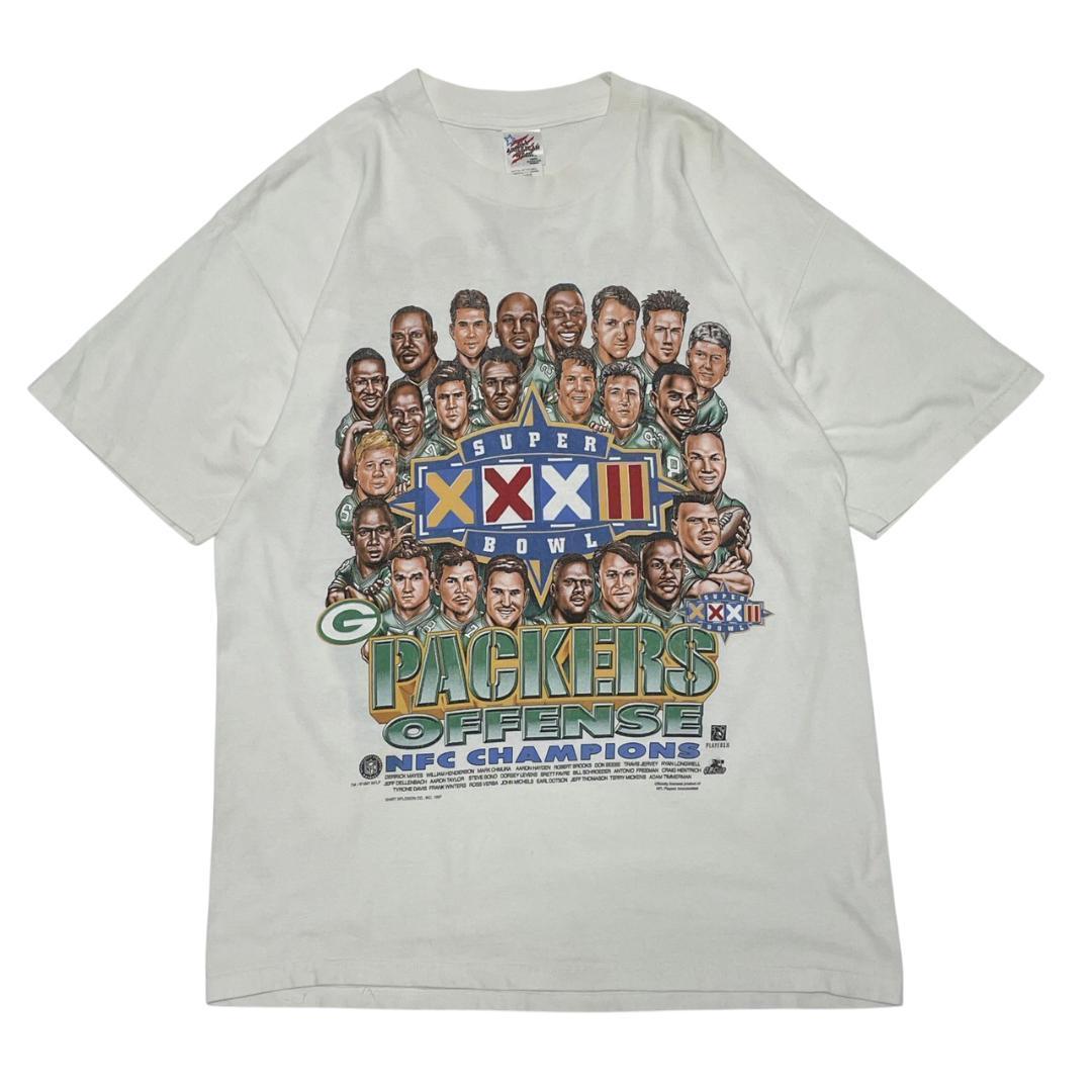 97年製 コピーライト付★NFLグリーンベイパッカーズ Tシャツ 90s L 白