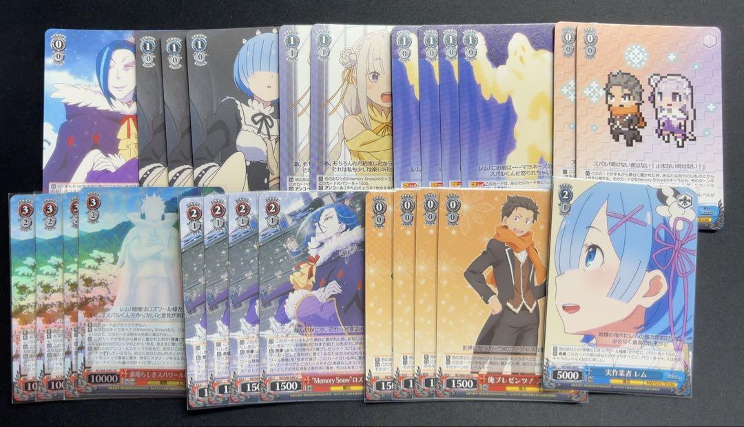 ヴァイスシュヴァルツ　リゼロ memory snow　フルレア　デッキ＋パーツ ヴァイスシュヴァルツリゼロ memory snowフルレアデッキ＋パーツ
