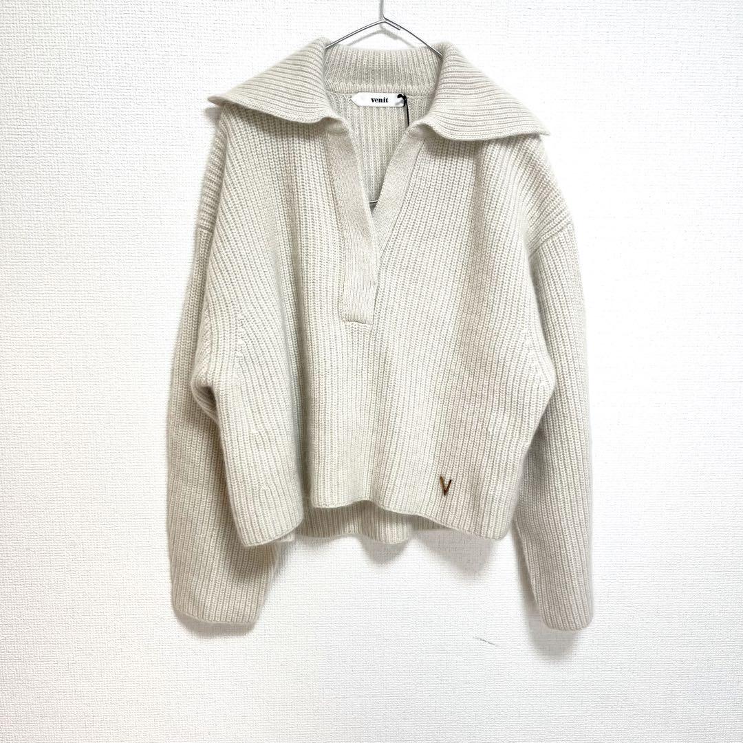 venit 新品 NOBLE別注 オープンカラーニットプルオーバー 画像6