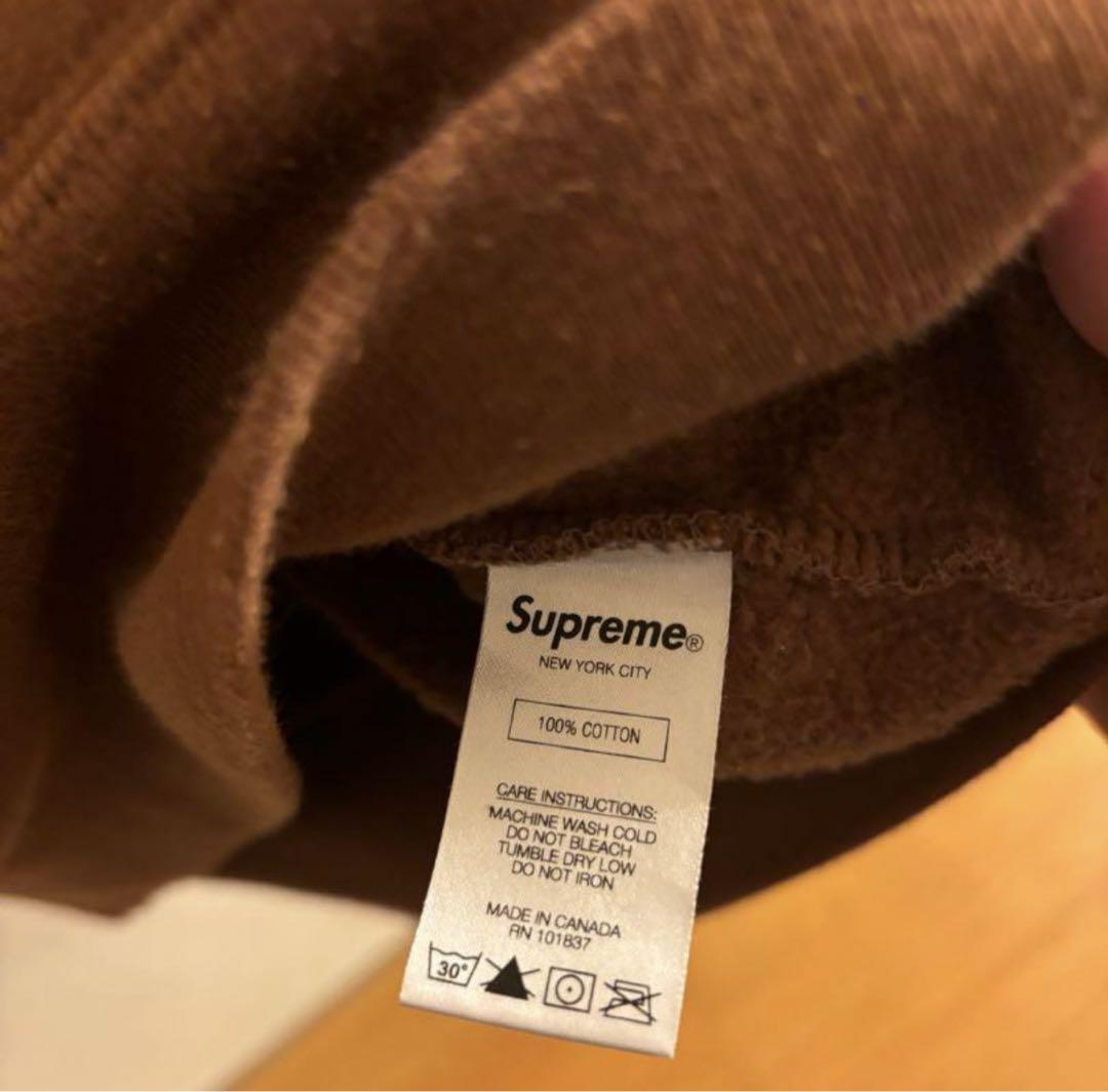 Supreme パトカー刺繍 パーカー ブラウン