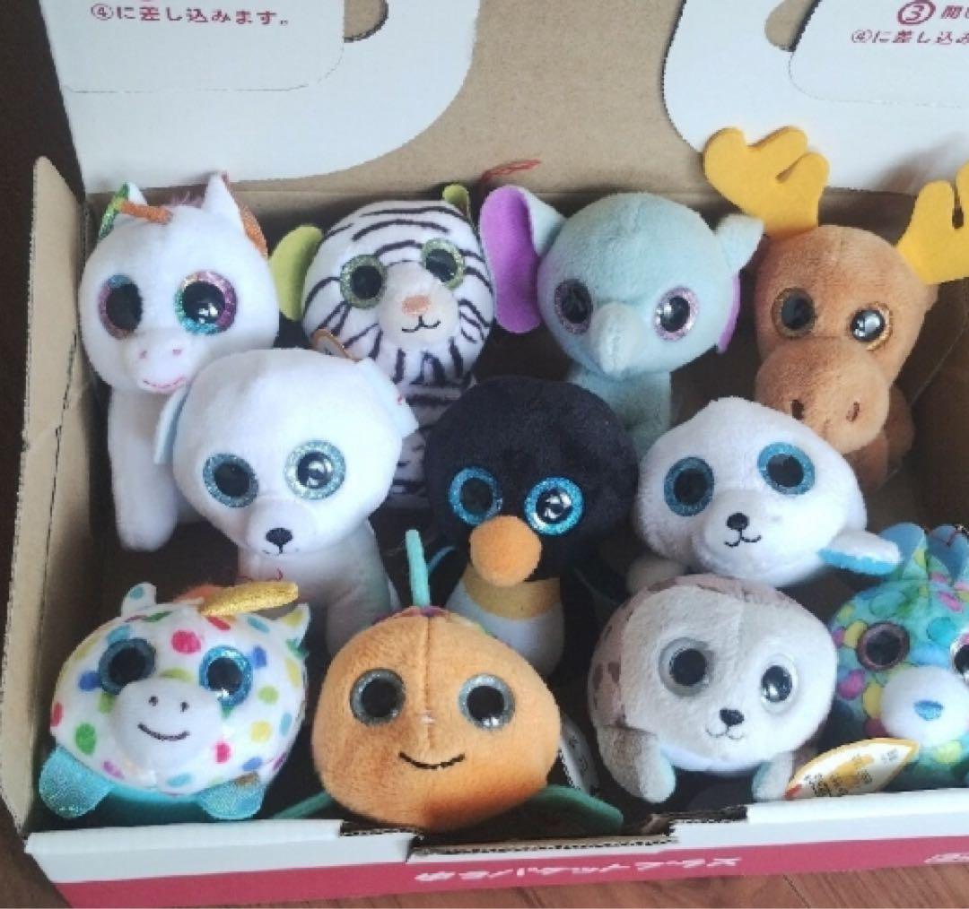 カラフル動物キャラクターぬいぐるみ12体セット