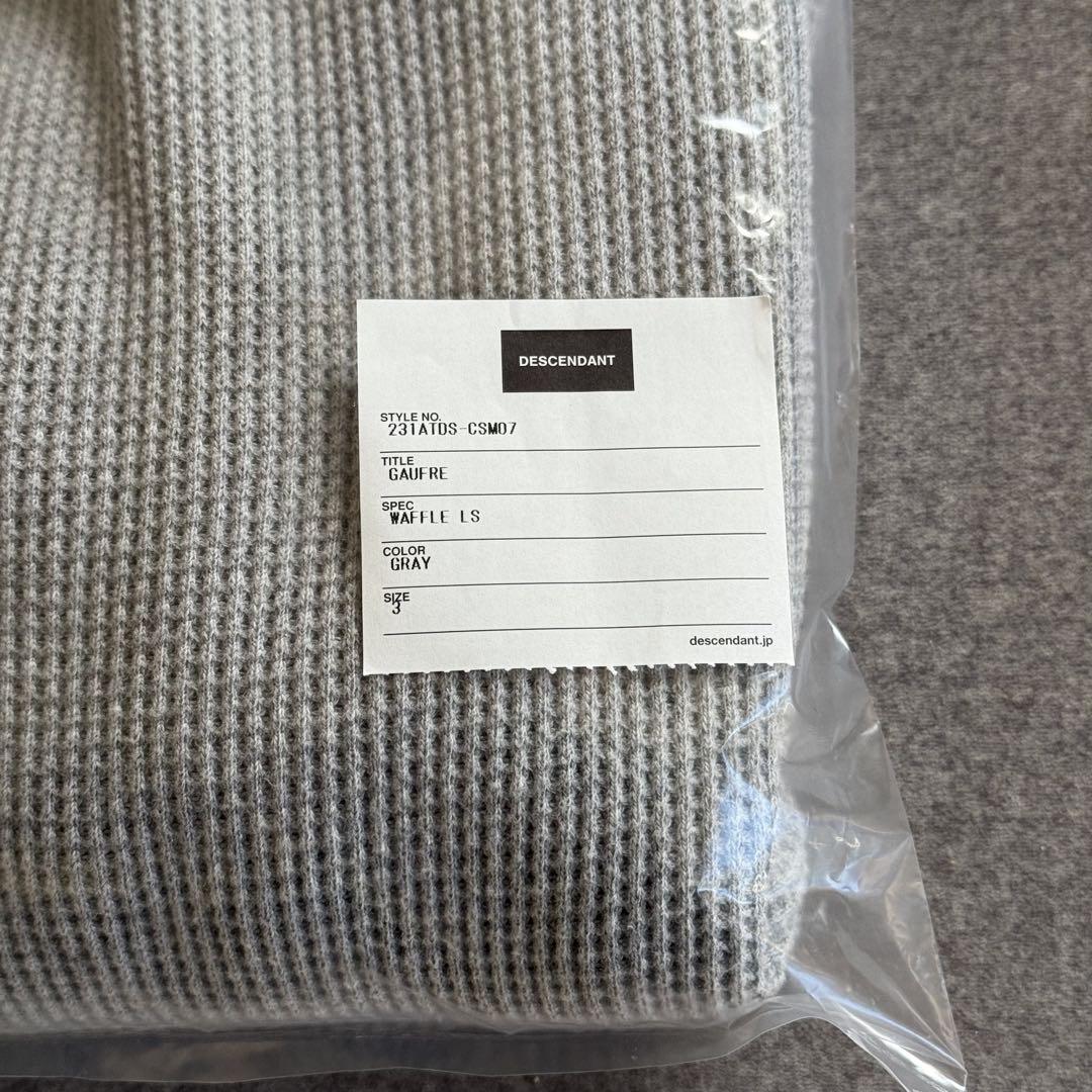 DESCENDANT ディセンダント 23SS ワッフル LS グレー サイズ3
