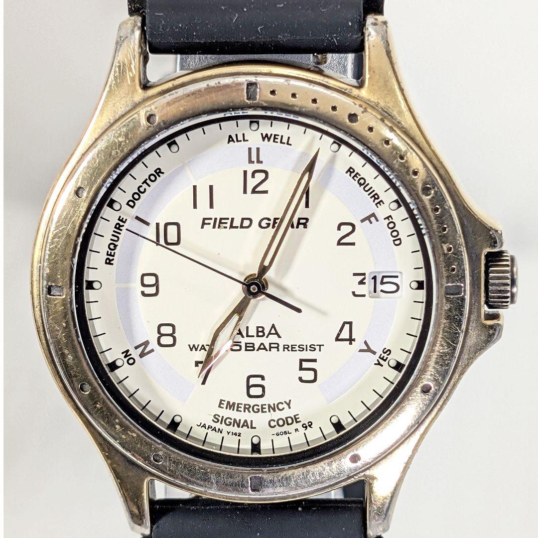 SEIKO ALBA FIELDGEARメンズ 電池ベルト交換済み可動品V-86