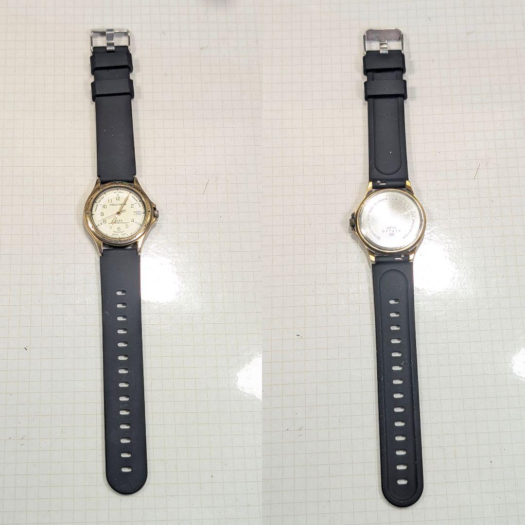 SEIKO ALBA FIELDGEARメンズ 電池ベルト交換済み可動品V-86