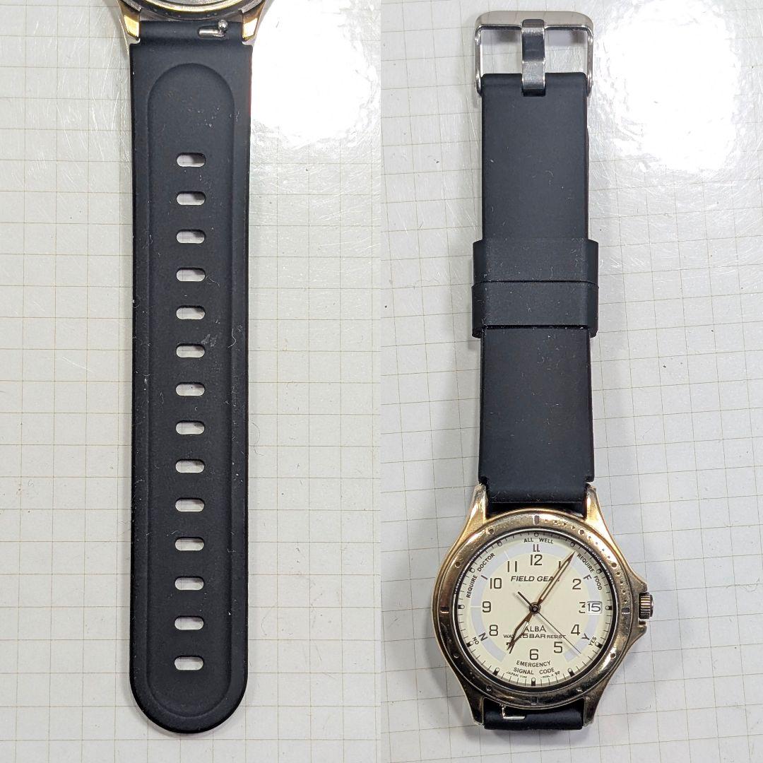 即納！最大半額！ SEIKO ALBA 電池ベルト交換済み可動品V-86 FIELDGEARメンズ 時計
