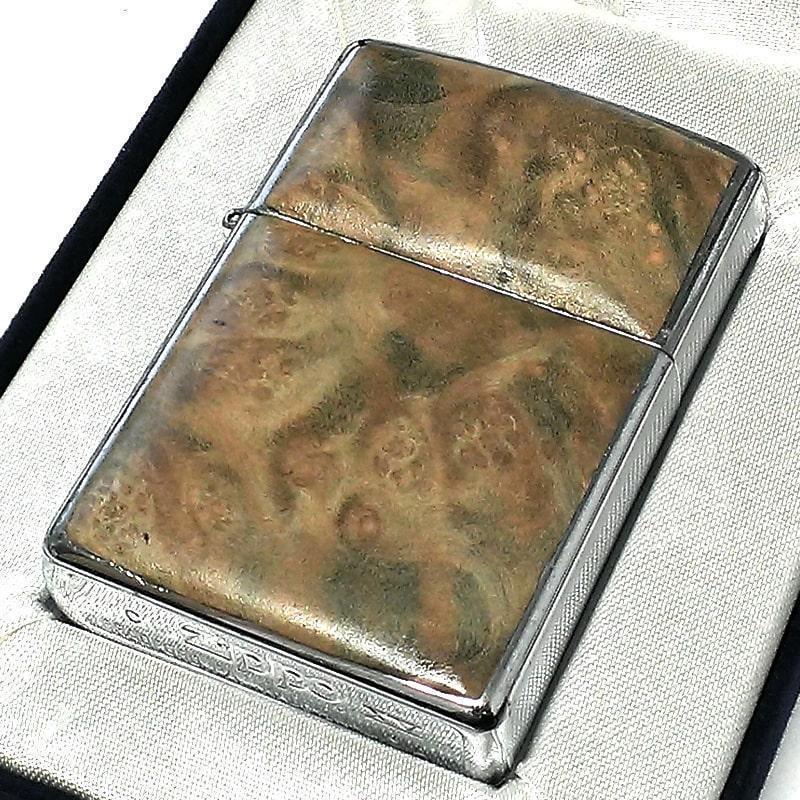 ZIPPO ライター 一点物 1999年製 花梨 両面貼り 絶版 レア ジッポ