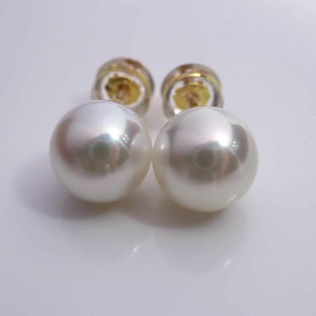 あこや真珠ピアス あこやパールピアス オーロラ干渉色 アコヤパール