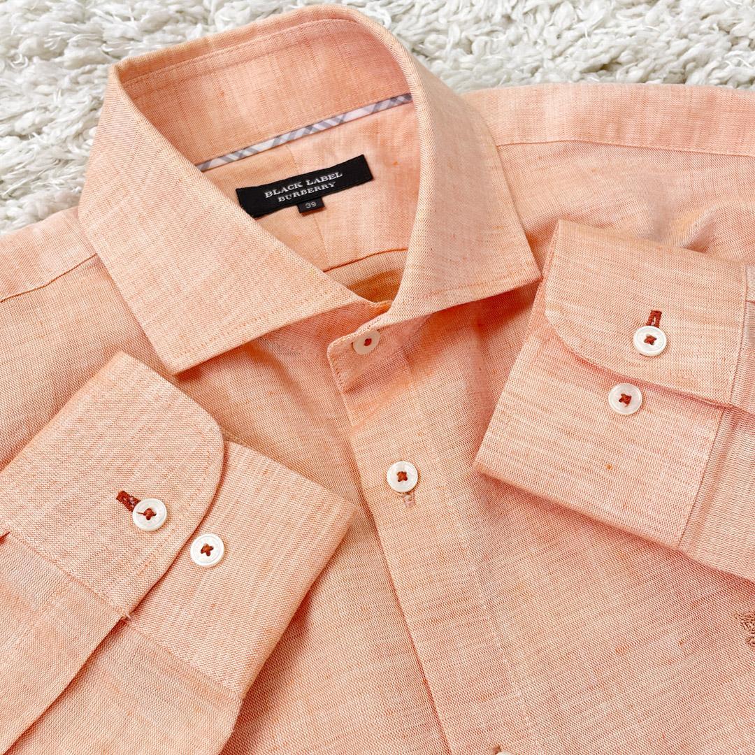 新品 バーバリーブラックレーベル リネン 麻 チェック柄 長袖