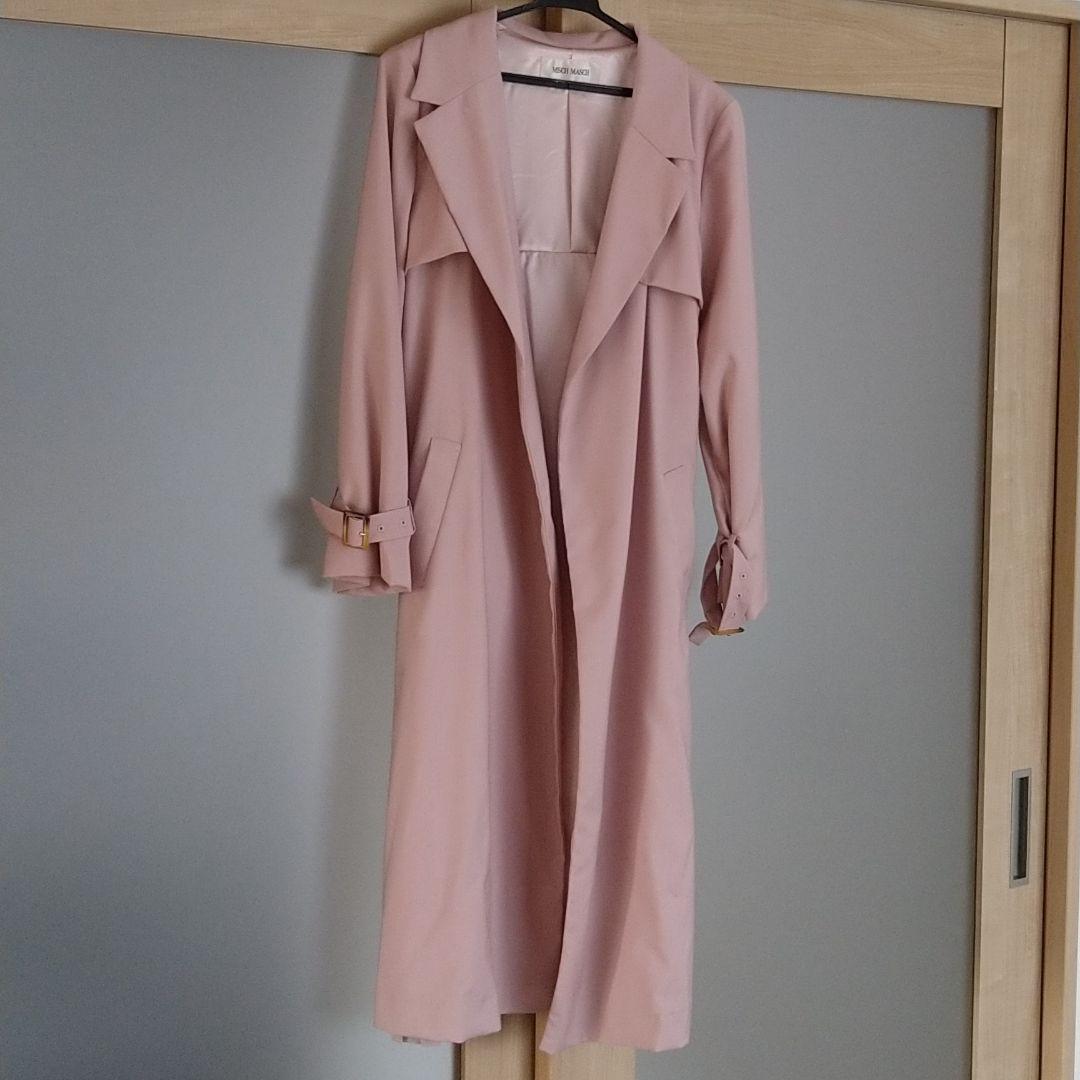ミッシュマッシュピンクプリーツロングコート