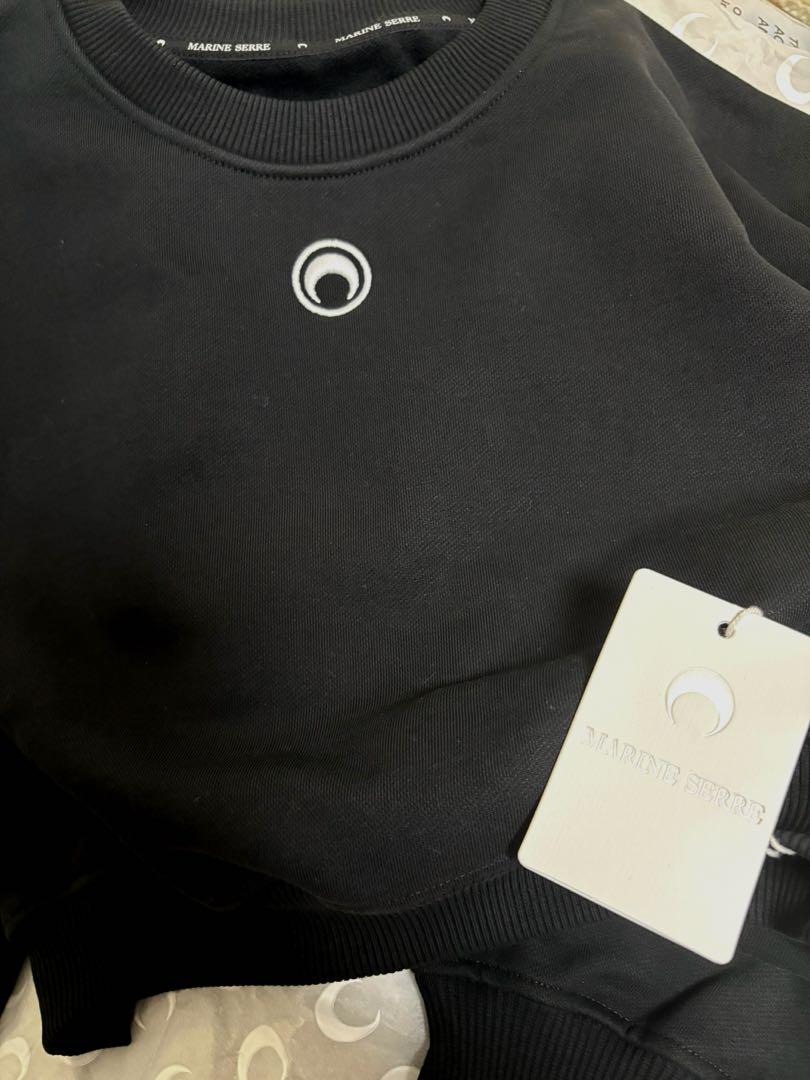 Moon Logo Fleece Cropped Sweatshirt • Marine Serre
