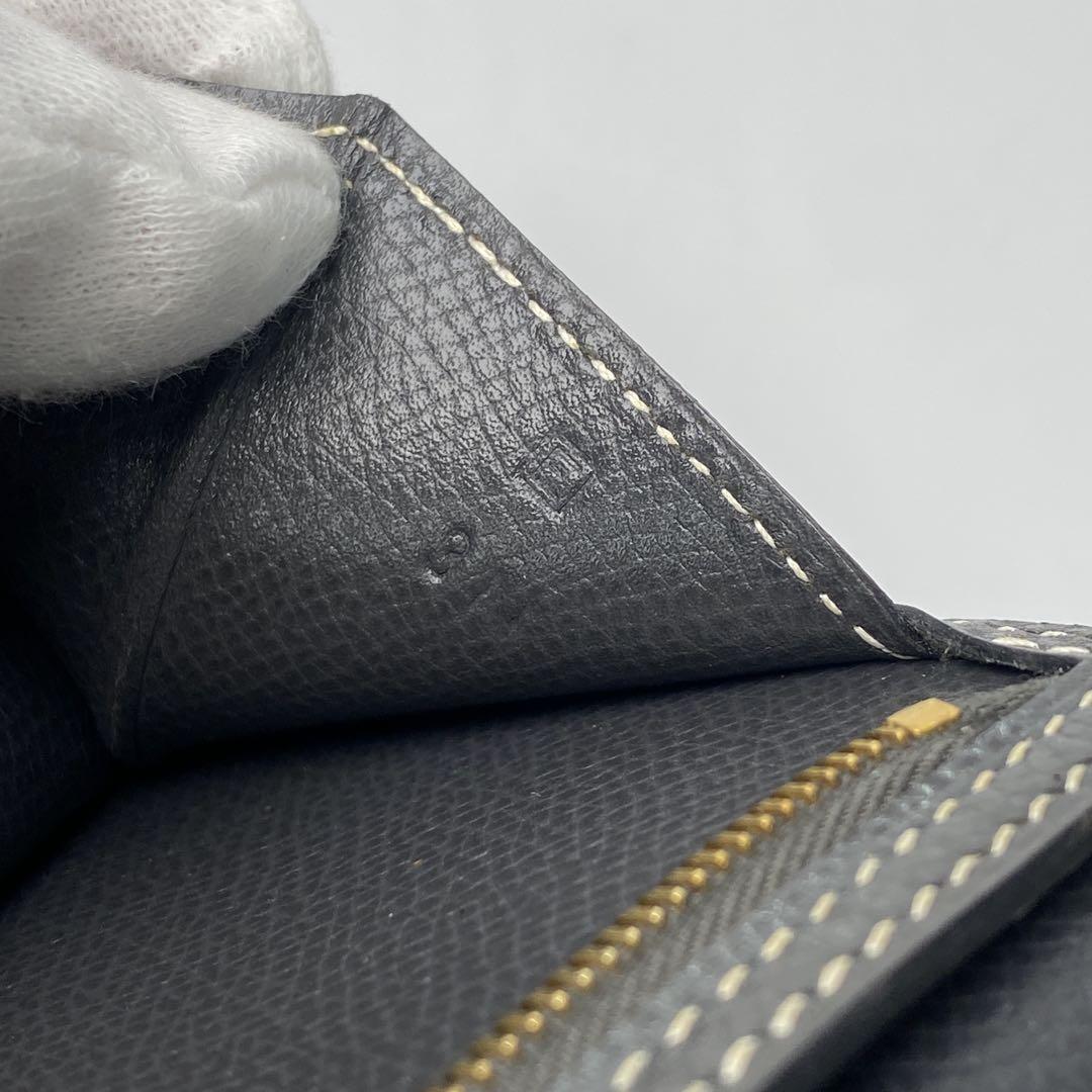 美品 エルメス HERMES べアン クラシック グラファイト 長財布 □E刻印
