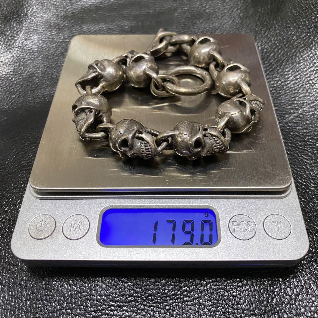 希少 生前 初期 ガボール 円筒 8スカルブレスレット Gaborato