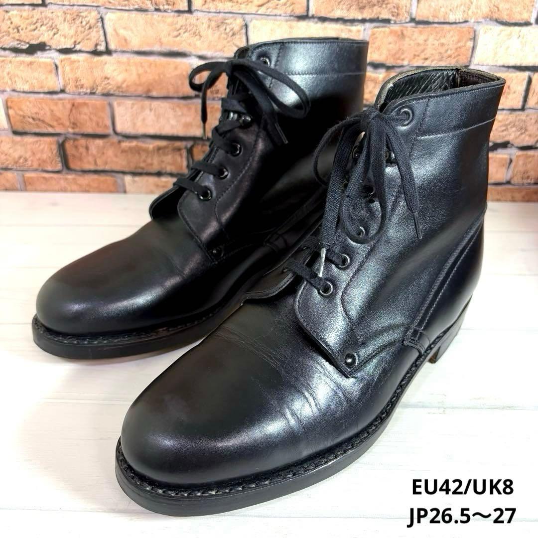 ビンテージ イタリア軍 オフィサーブーツ チャッカブーツ ミリタリー 上質革皮27cm MILITARY