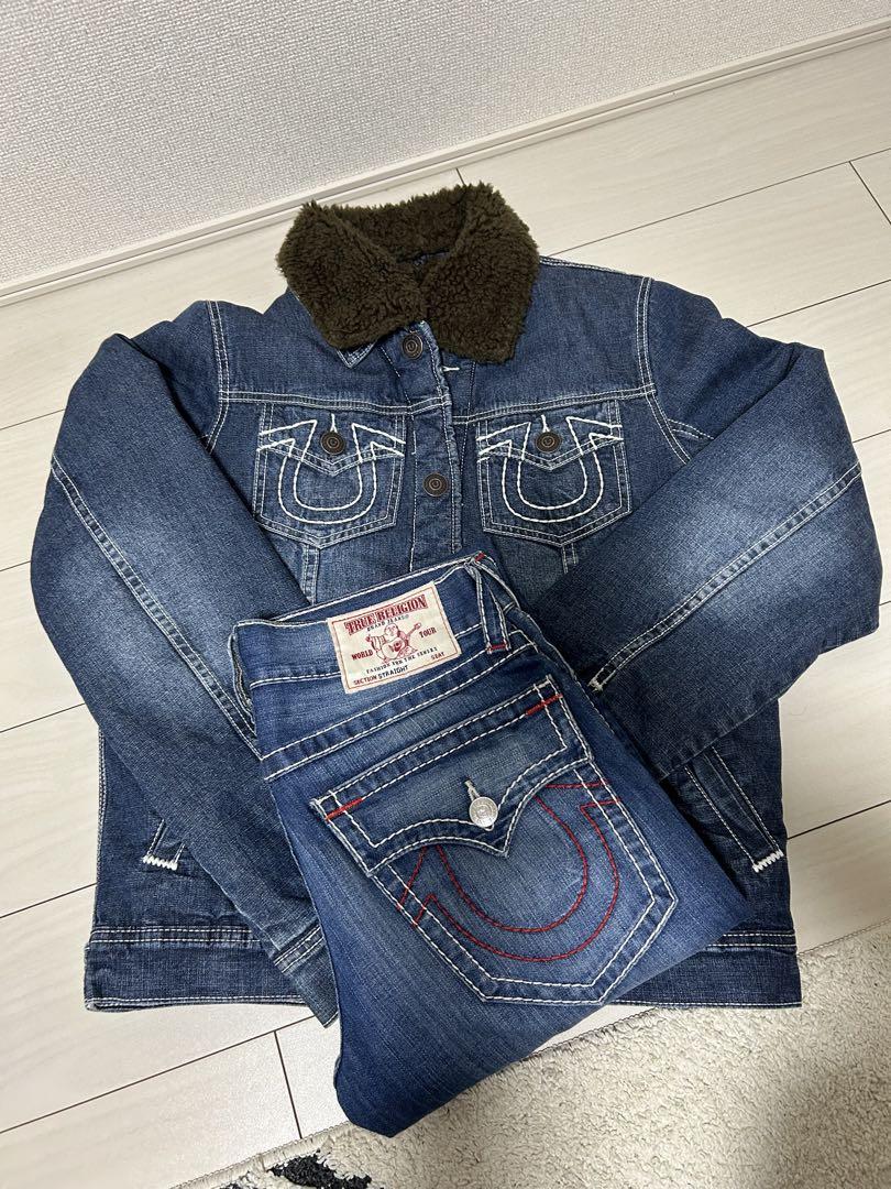 TRUE RELIGION ボアデニムジャケット　デニムジーンズ　セットアップ