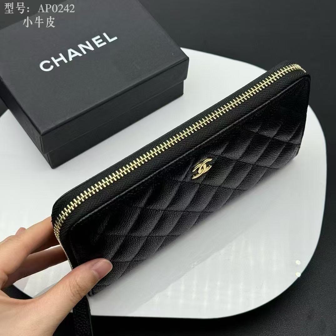 CHANEL シャネル ラウンドファスナー 長財布 キャビアスキン