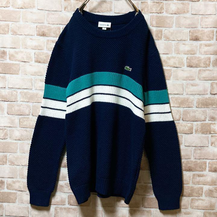 【デッドストック品】LACOSTE ラコステ　セーター　刺繍ワンポイント