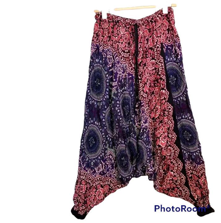サルエルパンツ【F】メンズ 総柄 オシャレ ダマスク柄