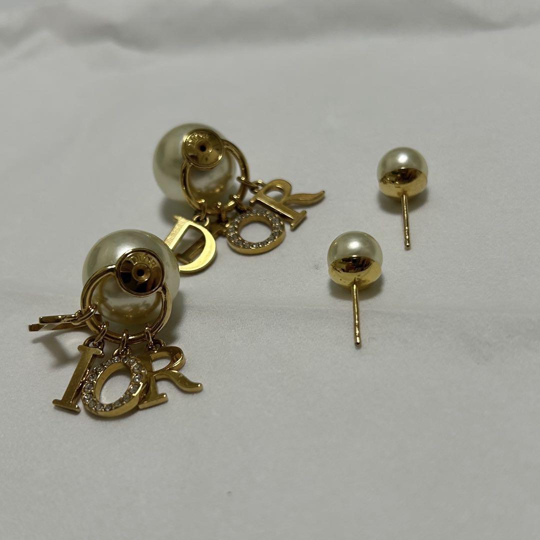 DIOR トライバル ピアス ゴールド パール