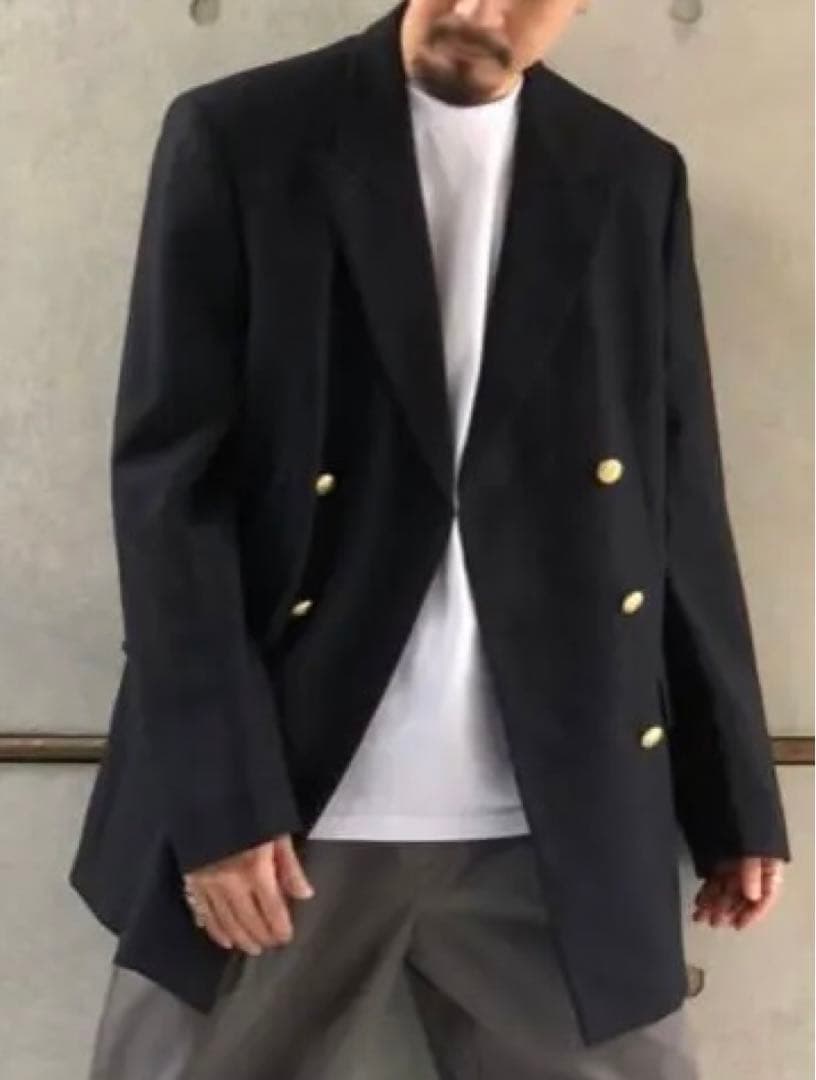 90s イタリア ダブルテーラードジャケット 紺ブレ | gingerandzest.com.au