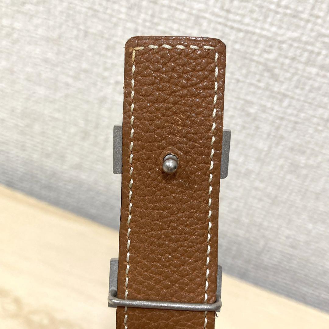 【週末限定値下げ】85 リバーシブル エルメス ベルト Hバックル シルバー 黒