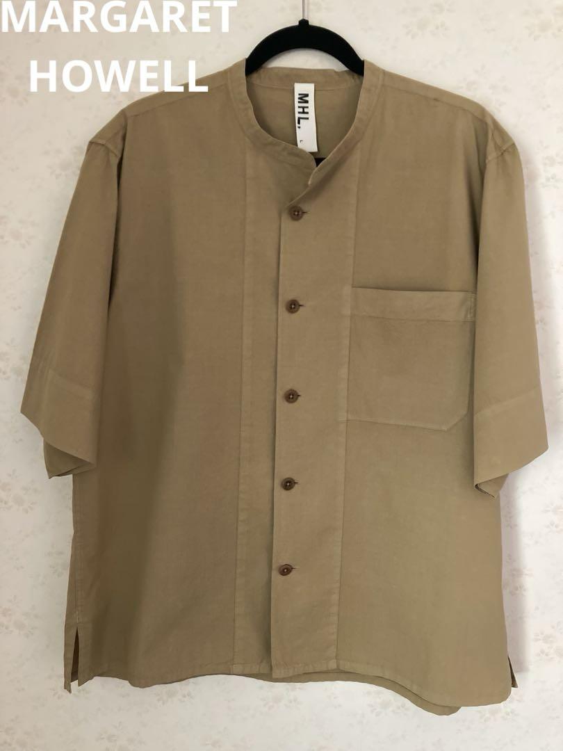 美品⭐︎マーガレットハウエル バンドカラー半袖シャツL メンズ
