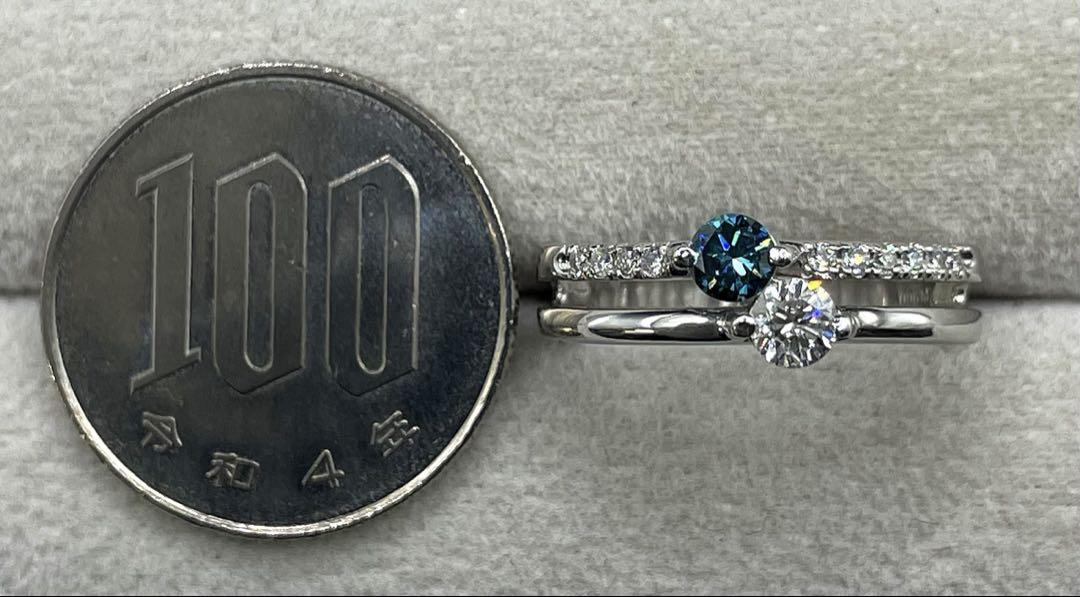 専用JE192★高級 ブルーダイヤモンド0.53ct プラチナ リング