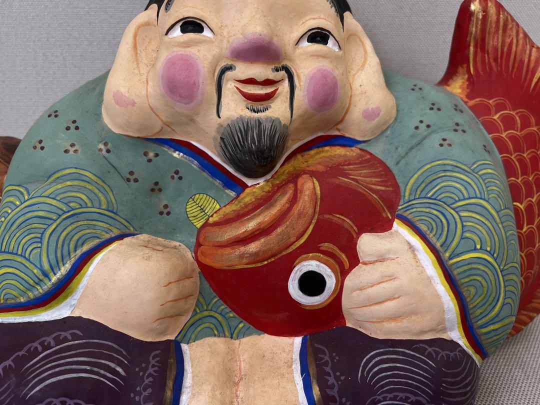 信州中野　土人形　土びな　作品　　高さ約28㎝(頭部）　横約40㎝　特別作品
