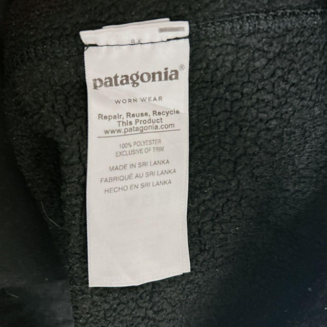 【patagonia】パタゴニア フリースベスト ブラック XL 刺繍ロゴ古着