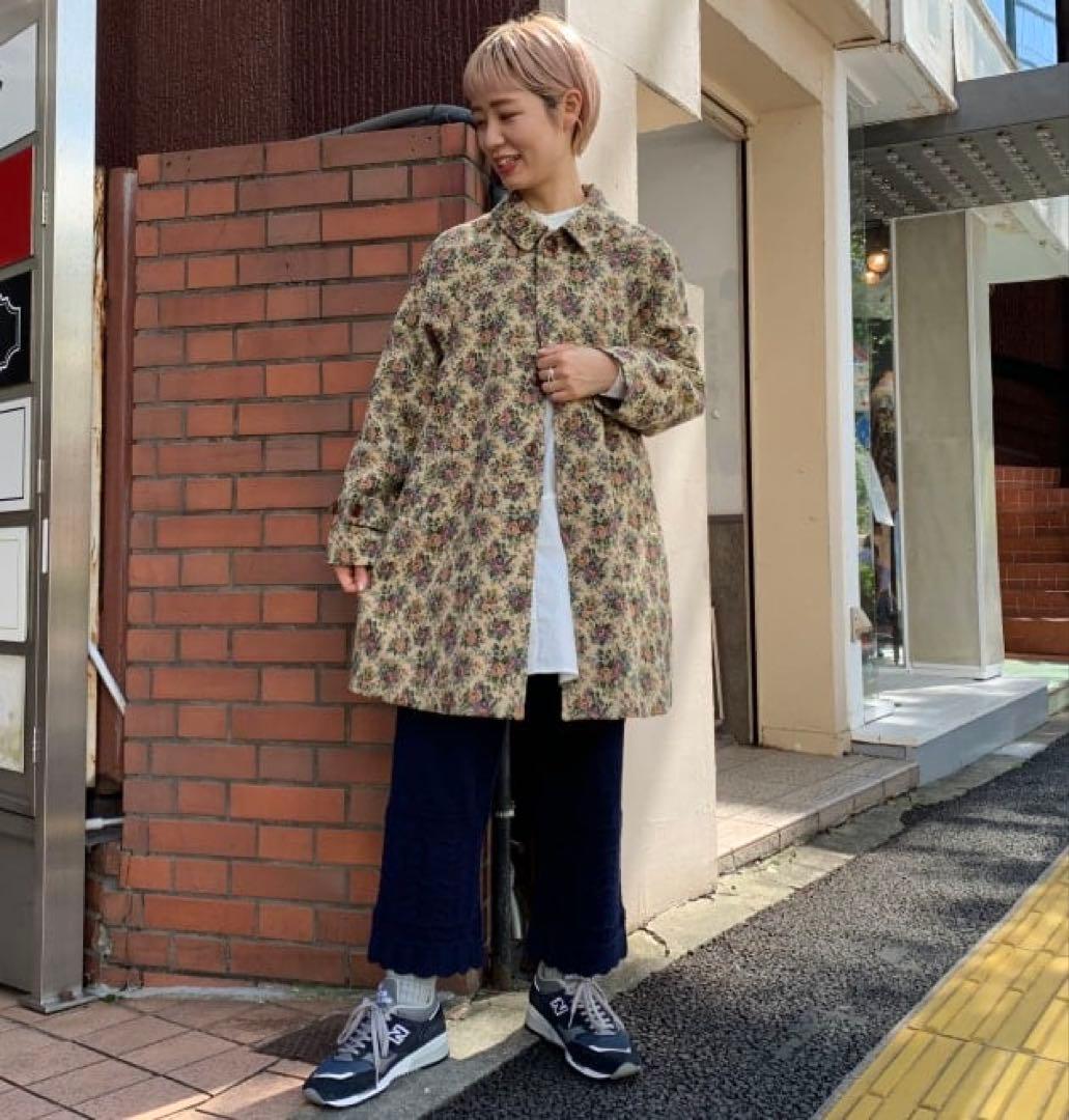BEAMS BOY 花柄ロングコート ゴブラン織FREE SIZE・BEAMS BOY