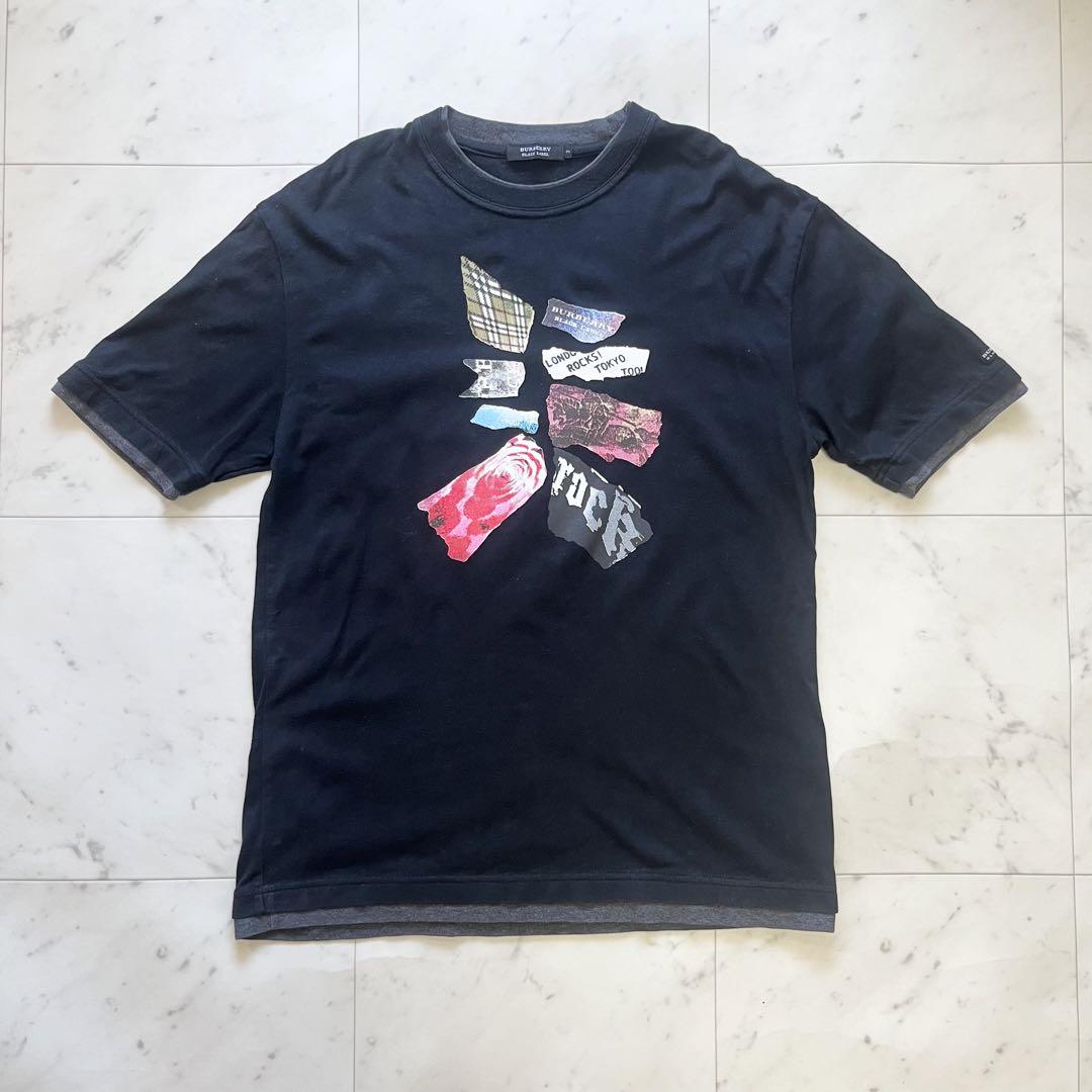 相談中バーバリー　ロゴ入り　Tシャツ　黒　ブラック　ノバチェック　ｓ 美品 Burberry バーバリー 黒 ロゴTシャツ ノバチェック Lサイズ