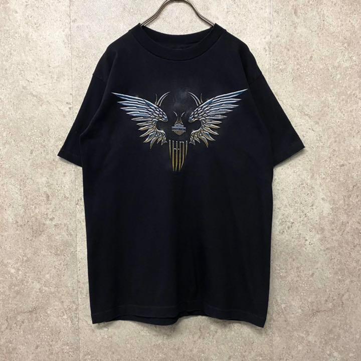 レア○USA製00s《ハーレーダビッドソン》両面プリントTシャツ/メンズL