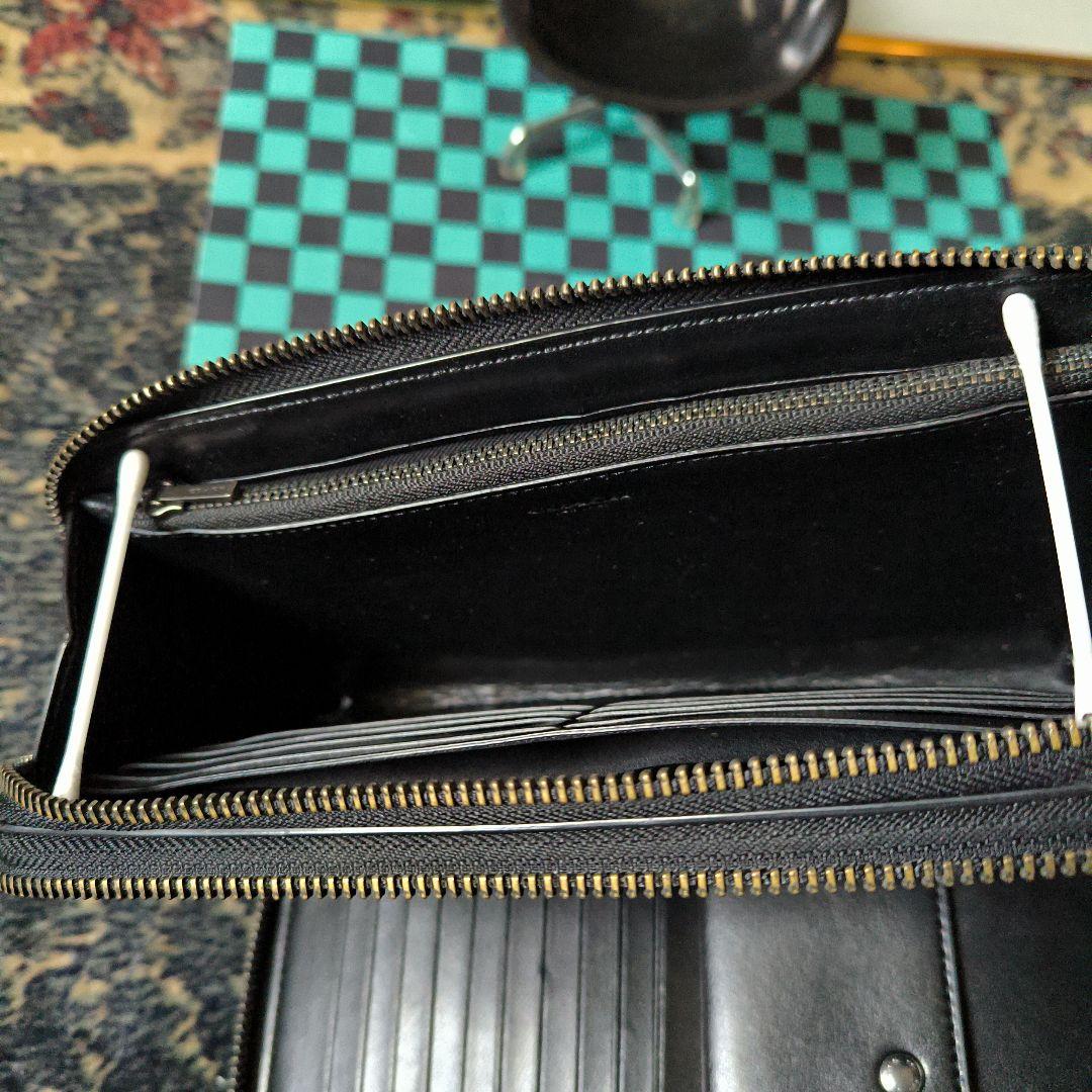 COACH コーチオーガナイザーステッカー付き長財布 黒ダブルファスナーレザー COACH コーチオーガナイザーステッカー付き長財布 黒ダブル