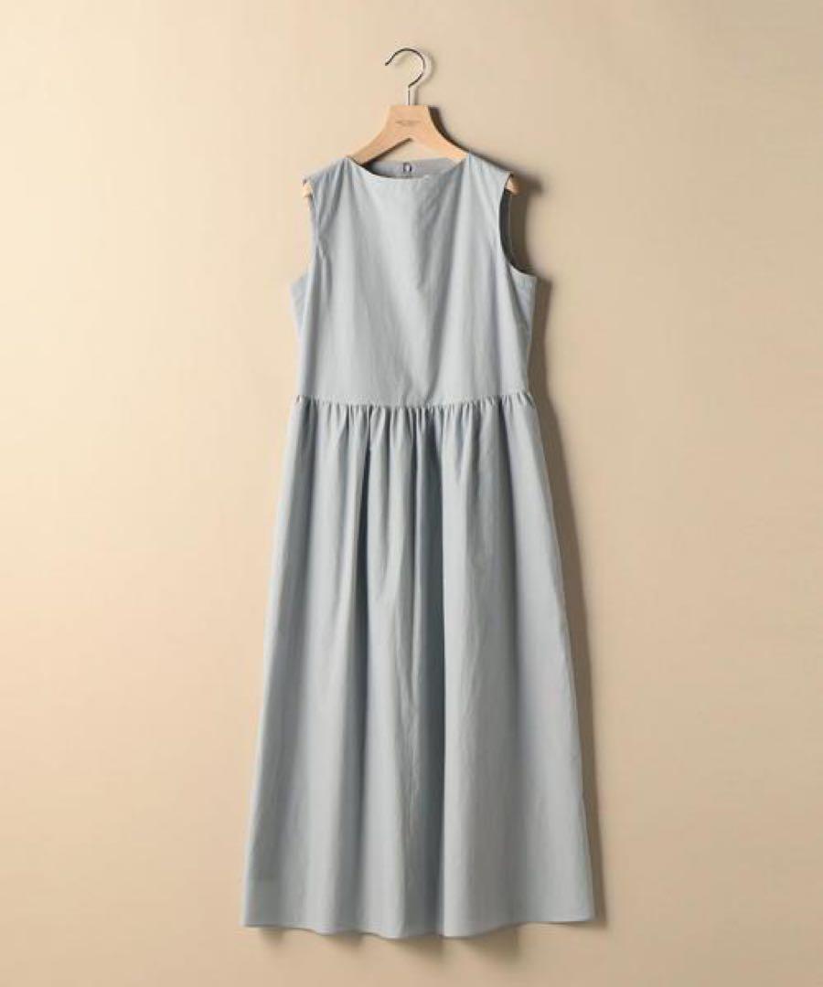 B&Y UNITED ARROWS ブロードギャザーノースリーブワンピース 麻混