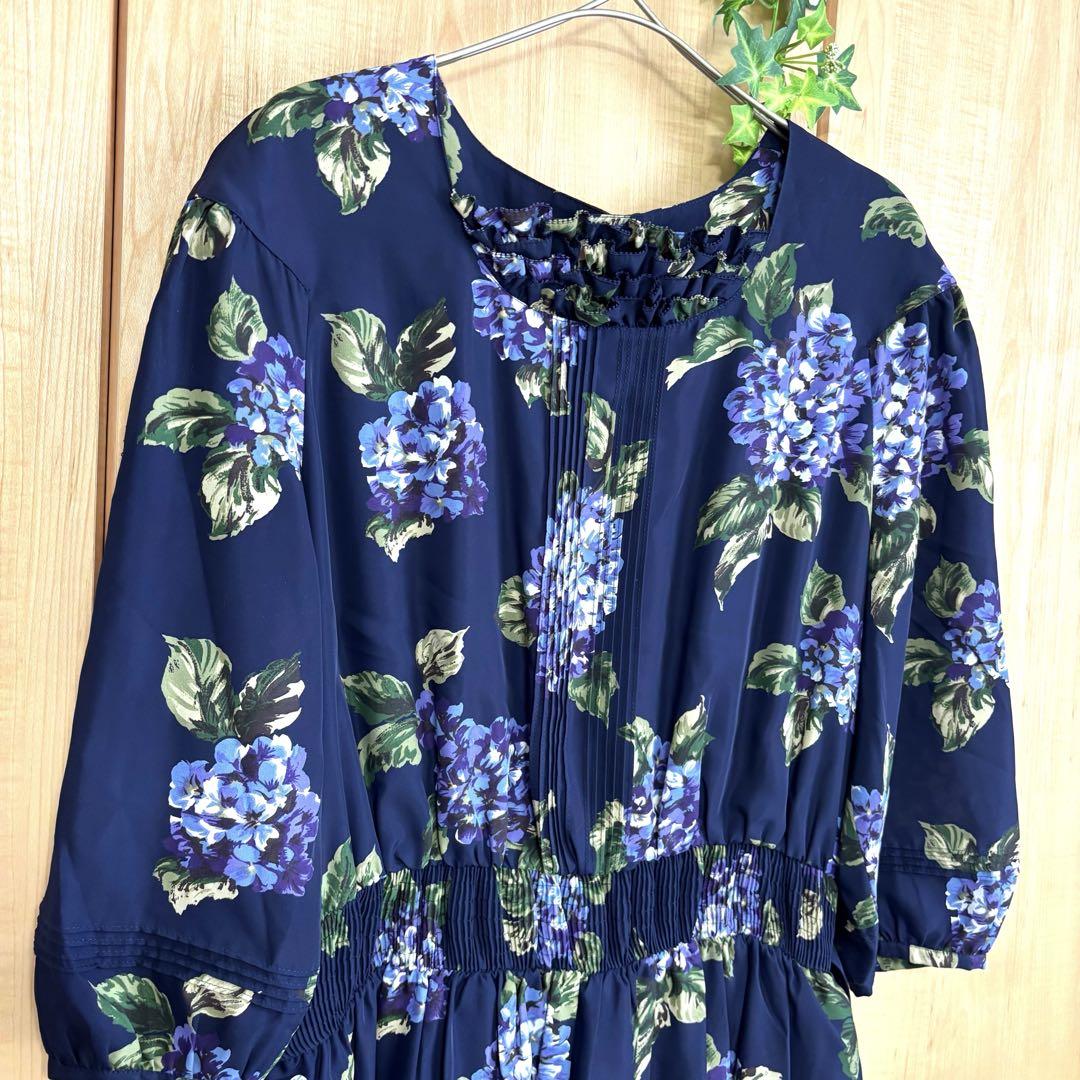 ❤️ 希少 A.O. アツキオオニシ 紫陽花柄 ワンピース 美品