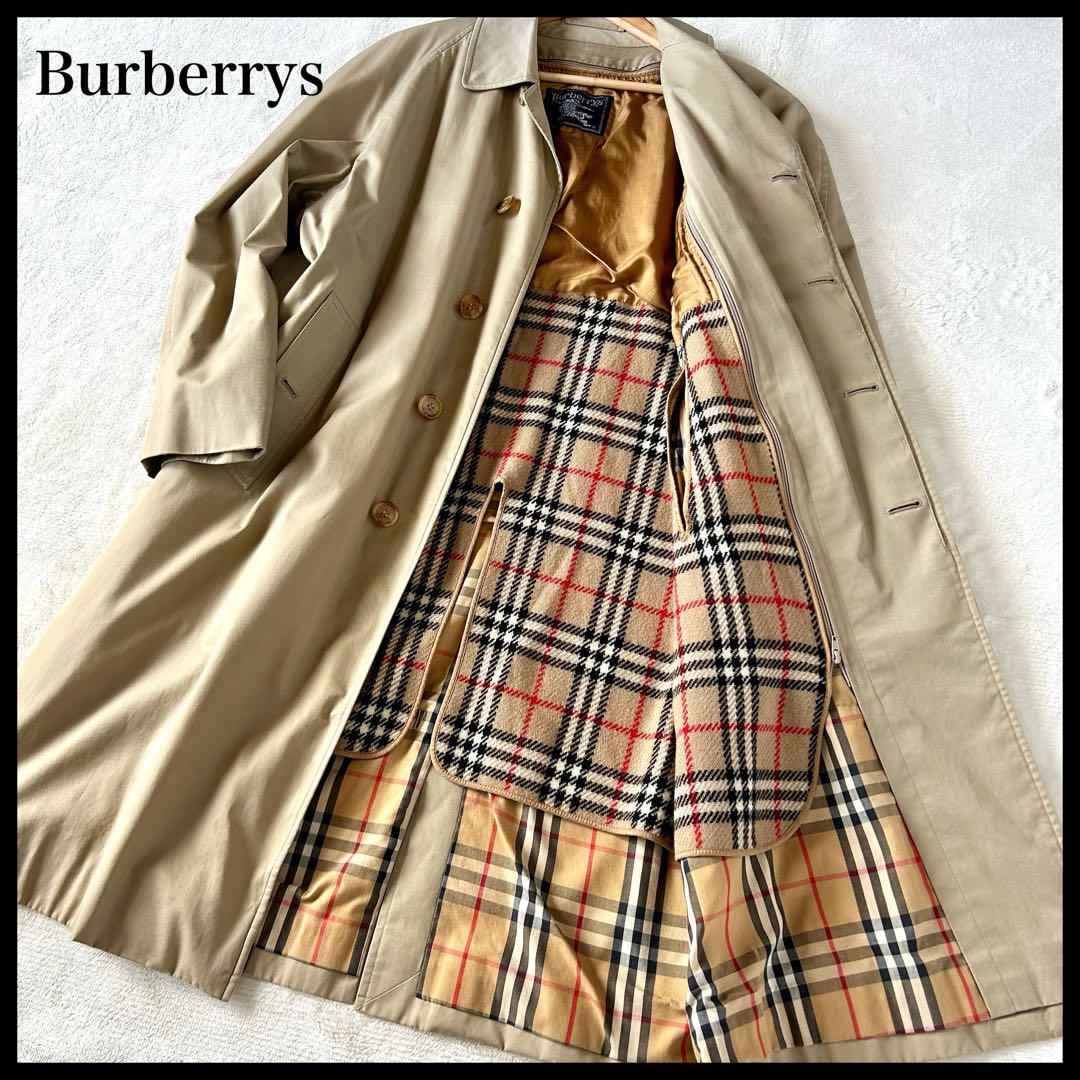 【人気商品】BURBERRY ★ステンカラーコート　ノバチェック  ライナー付き